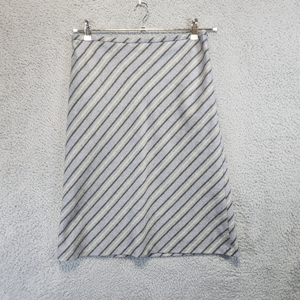Ann Taylor Loft A Line Midi Skirt Womens 6 Wool Blend Striped Workwear Business